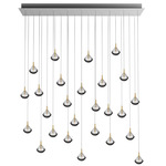 Stellar Dust Linear Multi Light Pendant - Brushed Gold / Clear