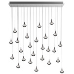 Stellar Dust Linear Multi Light Pendant - Anthracite / Clear