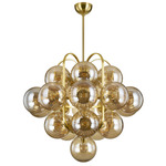 Cronus Chandelier - Vintage Polished Brass / Light Bronze