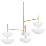 Evander Chandelier - Vintage Gold Leaf / Gesso White