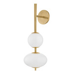 Charoite Wall Sconce - Vintage Brass / Opal