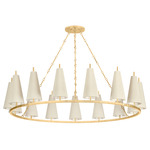 Tirana Chandelier - Vintage Gold Leaf / Natural Silk