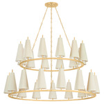 Tirana Tier Chandelier - Vintage Gold Leaf / Natural Silk