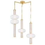 Corbin Multi Light Chandelier - Vintage Brass / Clear / White