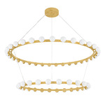 Linus Tier Chandelier - Vintage Brass / White