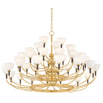 Brahma Chandelier - Vintage Brass / Milky Cloud