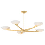 Malachite Chandelier - Vintage Gold Leaf / Alabaster