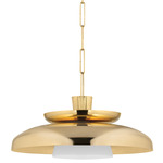 Ravenna Pendant - Vintage Brass / White