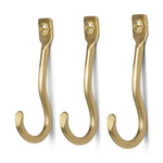 Curvature Mini Wall Hook - Set of 3 - Brass