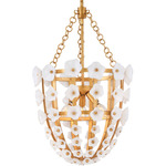 Azalea Pendant - Brass / White