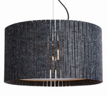 Kerflights Drum Felt Pendant - Black / Charcoal Felt