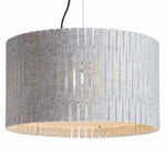 Kerflights Drum Felt Pendant - Black / Light Gray Felt