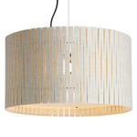 Kerflights Drum Felt Pendant - Black / Beige Felt