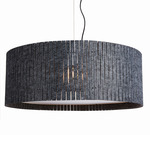 Kerflights Drum Felt Pendant - Black / Charcoal Felt
