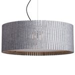 Kerflights Drum Felt Pendant - Black / Light Gray Felt