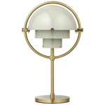 Multi-Lite Portable Table Lamp - Pastel Grey / Brass