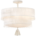 Baya Semi-Flush Ceiling Light - Textured Plaster / Off White