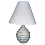 Scatchard Table Lamp w/Cone Shade - Emerald Wave / Cream