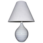 Scatchard Table Lamp w/Cone Shade - Pearl Blue / Cream