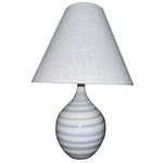 Scatchard Table Lamp w/Cone Shade - Sapphire Ring / Cream