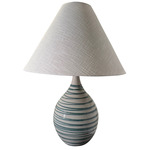 Scatchard Table Lamp w/Cone Shade - Emerald Wave / Cream