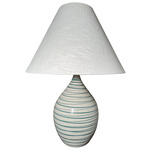 Scatchard Table Lamp w/Cone Shade - Emerald Wave / Cream