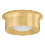 Noxon Ceiling Flush Light - Aged Brass / Cloud