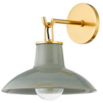 Pottersville Wall Sconce - Aged Brass / Moss Crackle