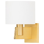 Brampton Wall Sconce - Aged Brass / White
