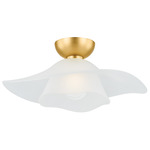 Netherlee Semi Flush Ceiling Light - Aged Brass