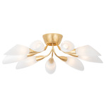 Enfield Semi Flush Ceiling Light - Vintage Gold Leaf / Cloud