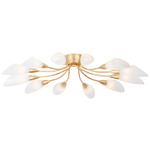Enfield Semi Flush Ceiling Light - Vintage Gold Leaf / Cloud