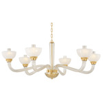 St. Lawrence Chandelier - Aged Brass / Opal