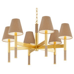 Lindenwood Chandelier - Aged Brass / Natural