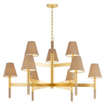 Lindenwood Chandelier - Aged Brass / Natural