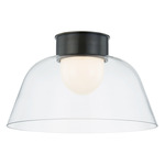 Lakeside Ceiling Flush Light - Distressed Bronze / Clear/ Opal