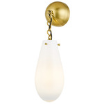 Clarkstown Wall Sconce - Aged Brass / Opal Glossy