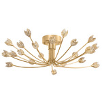Falkirk Semi Flush Ceiling Light - Vintage Gold Leaf / Piastra