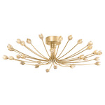 Falkirk Semi Flush Ceiling Light - Vintage Gold Leaf / Piastra