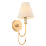 Warrensburg Wall Sconce - Vintage Gold Leaf / Natural Linen
