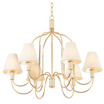 Warrensburg Chandelier - Vintage Gold Leaf / Natural Linen