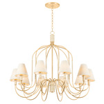 Warrensburg Chandelier - Vintage Gold Leaf / Natural Linen