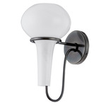 Adams Corner Wall Sconce - Black Nickel / Cloud