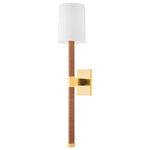 Minnetonka Wall Sconce - Aged Brass / White