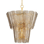 Cassian Chandelier - Vintage Gold Leaf / Piastra Glass