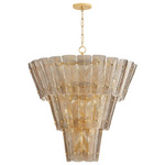 Cassian Chandelier - Vintage Gold Leaf / Piastra Glass