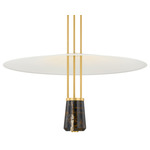 Barnegat Pendant - Aged Brass / White