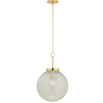 Falls Mills Pendant - Aged Brass / Clear Etched