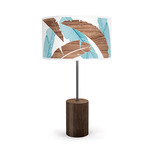 Banana Drum Table Lamp - Black / Walnut / Blue