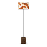 Banana Printed Drum Floor Lamp - Black / Walnut / Brown